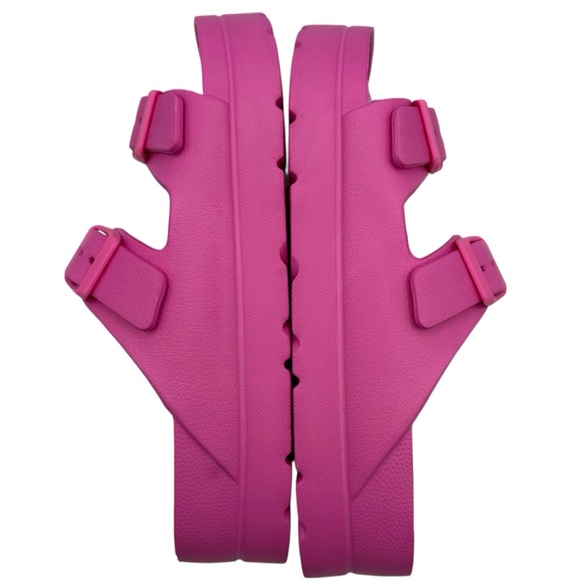 BAMBOO Glee-01 Platform Jelly Slip on Sandals Fushia/Hot Pink Size 8 - LIKE NEW - Picture 3 of 7